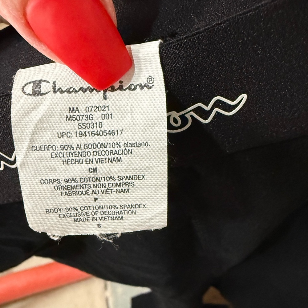Women’s Champion Cotton Black High waisted Logo Leggings Size Small NWOT - Picture 6 of 6